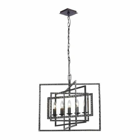 CRYSTORAMA Raw Steel Capri 5 Light Single Tier Linear Chandelier 336-RS